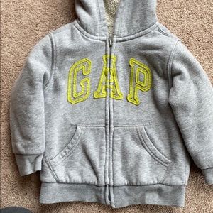 Baby GAP hoodie 3T boys lined grey sweatshirt